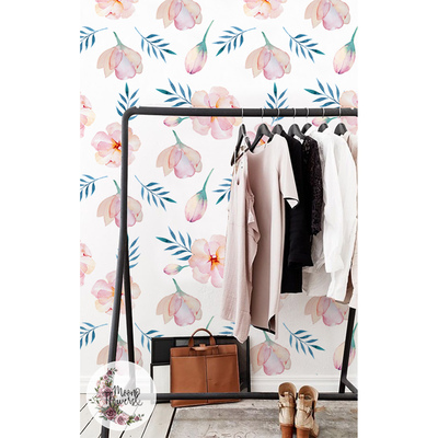 Fotobehang Tussen de roze bloesems