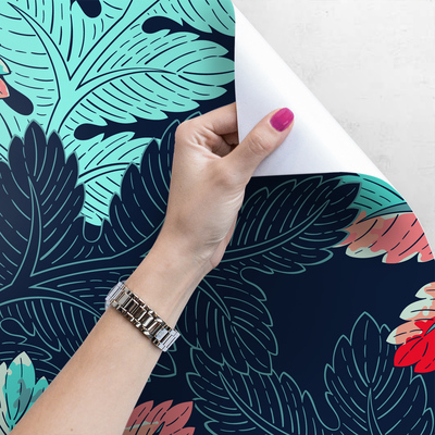 Fotobehang De wind in de regenboogbladeren