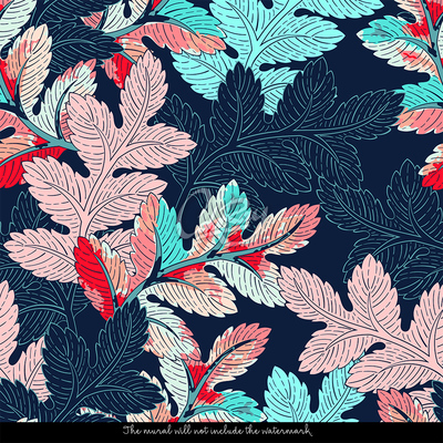 Fotobehang De wind in de regenboogbladeren