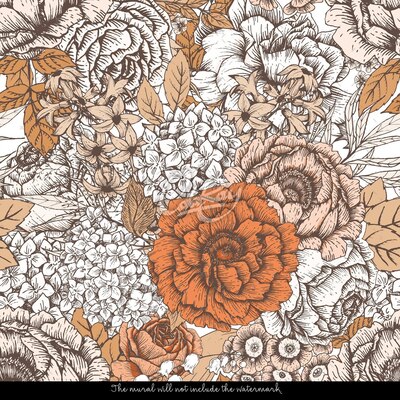 Fotobehang Barokke rozen