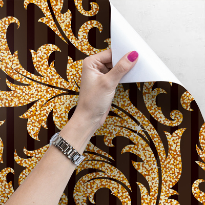 Fotobehang Gouden elegante bladeren