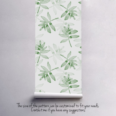 Fotobehang Pastelkleurig gebladerte