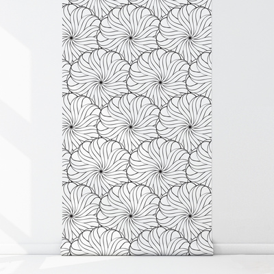 Fotobehang Schets van de grote bloemen