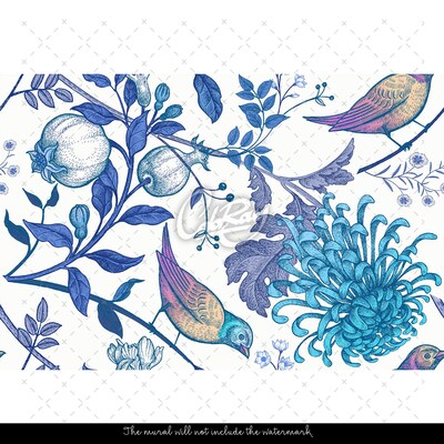 Fotobehang Lentelied van kleurrijke vogels