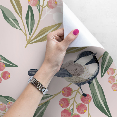 Fotobehang Lentemussen op de twijgen