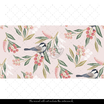 Fotobehang Lentemussen op de twijgen