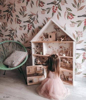 Fotobehang Lentemussen op de twijgen