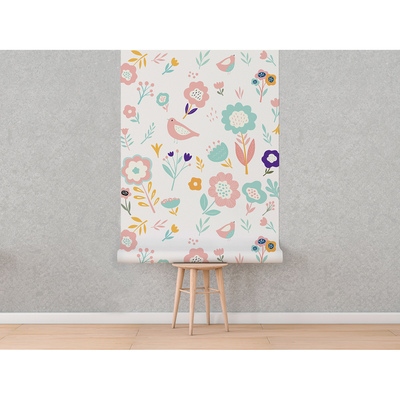 Fotobehang Bloemen, viooltjes en madeliefjes