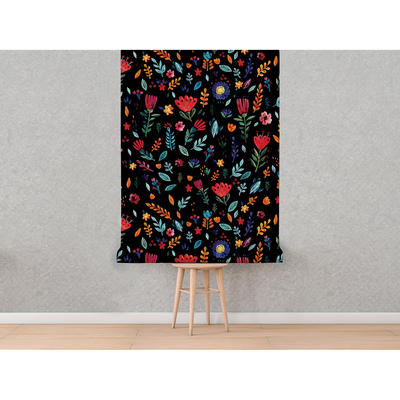 Fotobehang Kleurrijke bloemen van de nacht