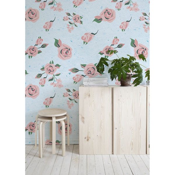 Fotobehang Bloemen gekleed in pasteltinten