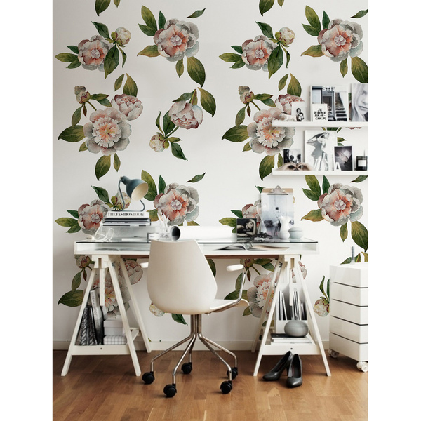 Fotobehang Klassieke romantische pioenrozen