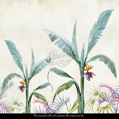 Fotobehang Hart van de bloeiende bananenboom