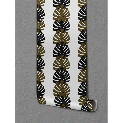 Fotobehang Monstera in bruin