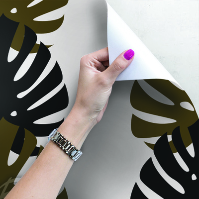 Fotobehang Monstera in bruin