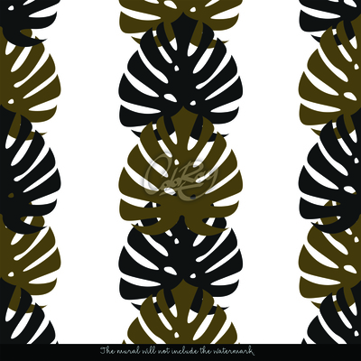 Fotobehang Monstera in bruin