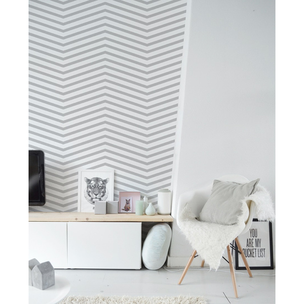 Fotobehang Visgraat op grijs