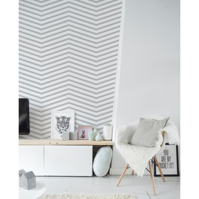 Fotobehang Visgraat op grijs