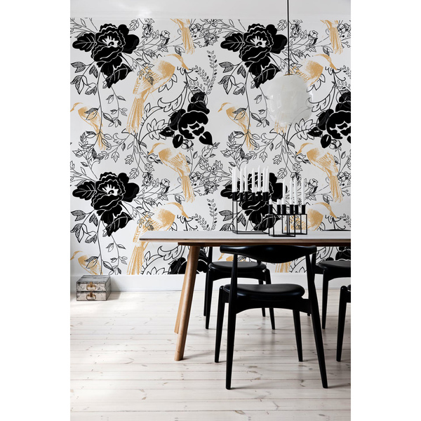 Fotobehang Vogels tussen de bloemen