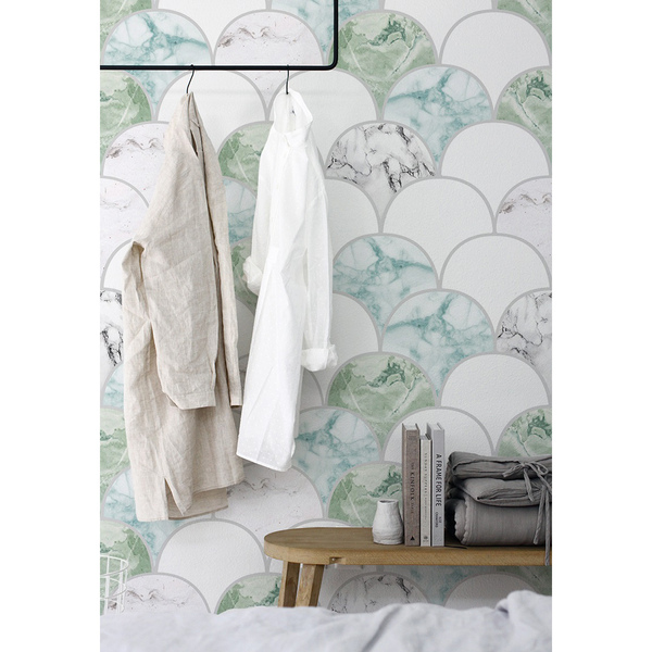 Fotobehang Marmer in tinten groen