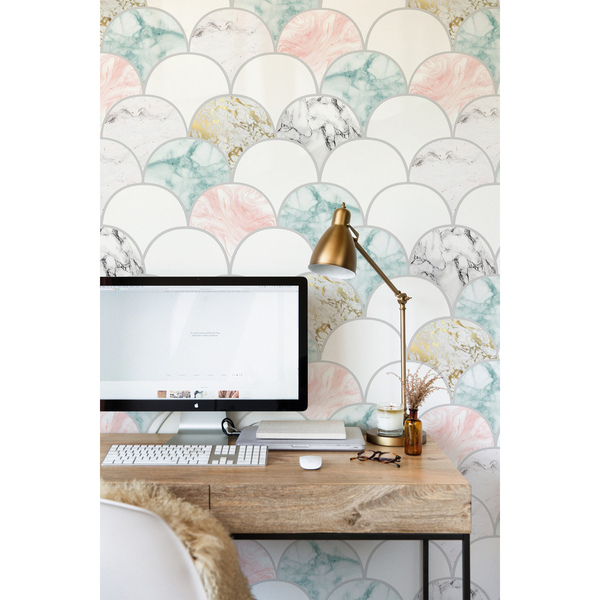 Fotobehang Marmer in pasteltinten