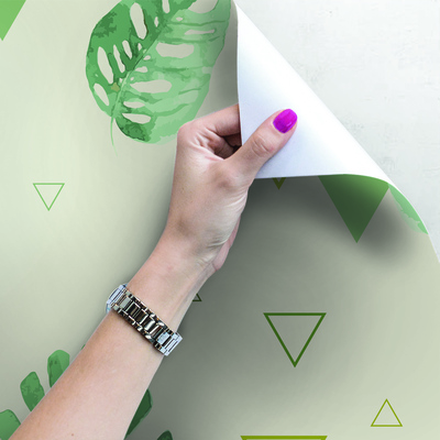 Fotobehang Monstera in driehoeken