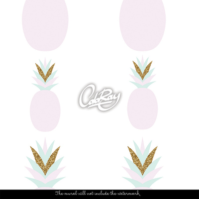 Fotobehang Roze ananas trends