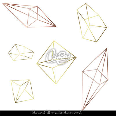 Fotobehang Gouden veelhoeken