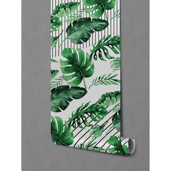 Fotobehang Gestreepte Monstera