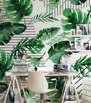 Fotobehang Gestreepte Monstera