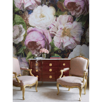 Fotobehang Aromatische rozentuin