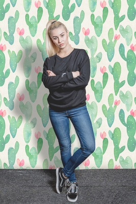 Fotobehang Doornloze Cactussen