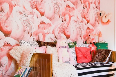 Fotobehang Flamingo's