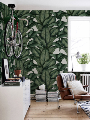 Fotobehang Vintage bananenbladeren