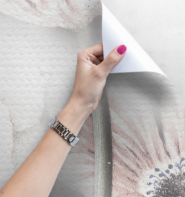 Fotobehang Bloemen Barok Wit