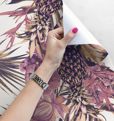 Fotobehang Ananas tussen de bloemen