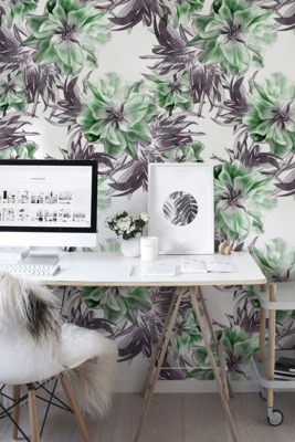 Fotobehang Bloemen in negatief