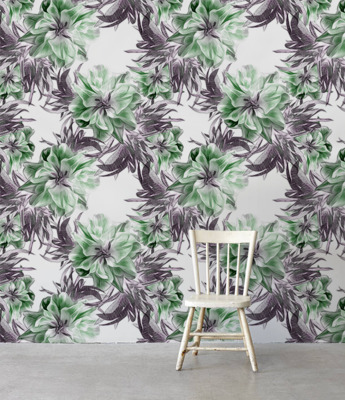 Fotobehang Bloemen in negatief