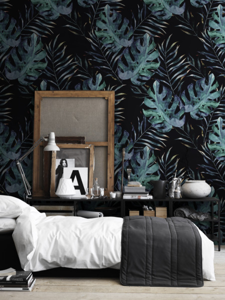 Fotobehang Donkere Monstera