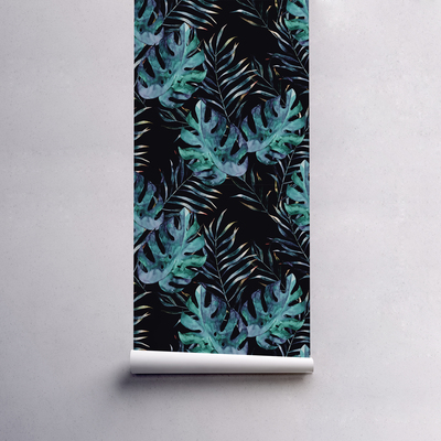 Fotobehang Donkere Monstera