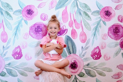 Fotobehang Aquarel Vintage Bloemen