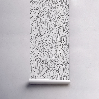 Fotobehang Zwarte en witte bergen