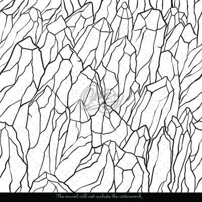 Fotobehang Zwarte en witte bergen