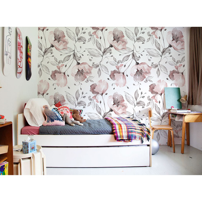 Fotobehang Subtiele bloemen met een delicate kleur