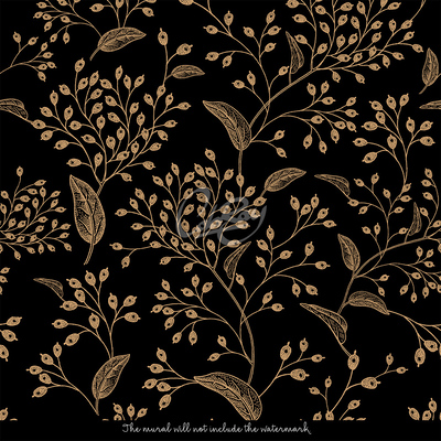 Fotobehang Gouden ornamenten in een elegante stijl