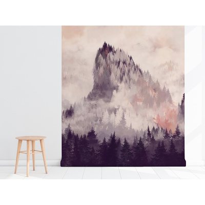 Fotobehang Bergtoppen bij zonsondergang