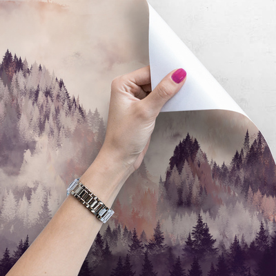 Fotobehang Bergtoppen bij zonsondergang