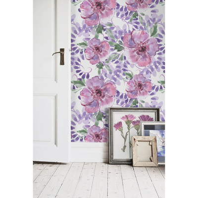 Fotobehang Paarse weide