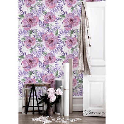 Fotobehang Paarse weide