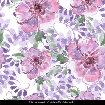 Fotobehang Paarse weide