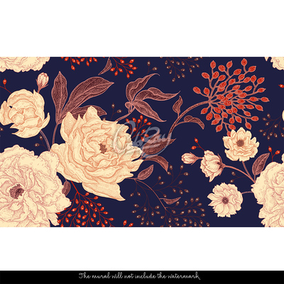 Fotobehang Onder de bloemrijke nachthemel